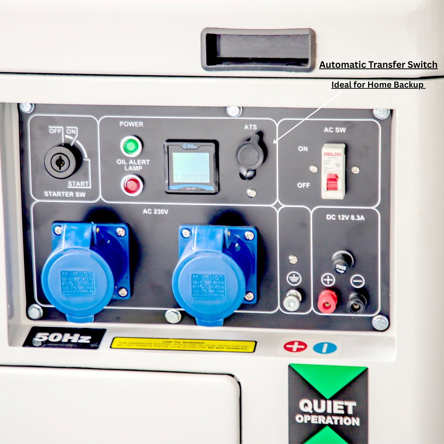 PP-8KVA-DG 8KVA Electric Start Quiet Portable Backup Power Generator for Home, Farm, Workshop & Commercial Use
