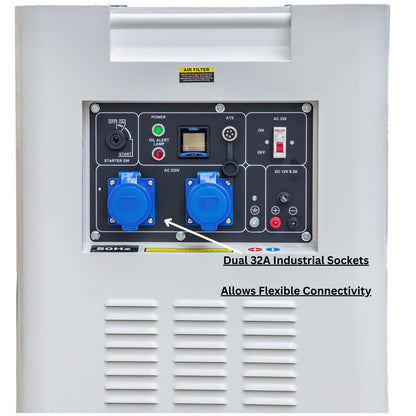 PP-10KVA-DG 10KVA Semi-Enclosed Quiet Diesel Generator – Electric Start Heavy Duty Backup Power Generator for Home, Farm & Commercial Use