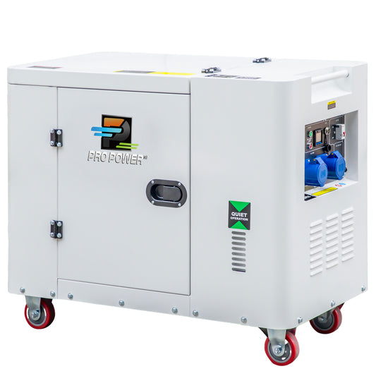 PP-10KVA-DG 10KVA Semi-Enclosed Quiet Diesel Generator – Electric Start Heavy Duty Backup Power Generator for Home, Farm & Commercial Use
