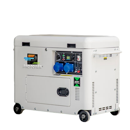 PP-8KVA-DG 8KVA Electric Start Quiet Portable Backup Power Generator for Home, Farm, Workshop & Commercial Use