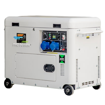 PP-8KVA-DG 8KVA Electric Start Quiet Portable Backup Power Generator for Home, Farm, Workshop & Commercial Use